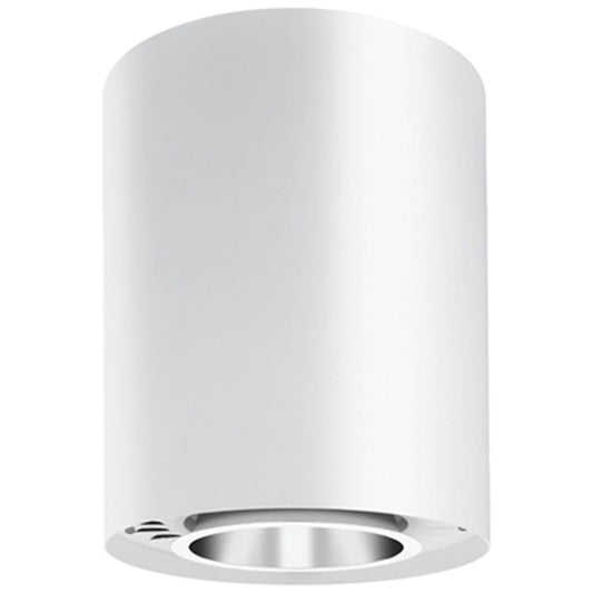 Lithonia LDN8CYL 30/50 LO8AR LSS MVOLT GZ10 FCM DWHG 8" LED Cylinder, 3000K, 5000 lumens, Clear Trim, Semi-Specular Finish, 120-277V, 0-10V Driver Dims to 10%, White