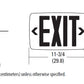 Lithonia LQC W 2 G EL N Die Cast Aluminum LED Exit Sign, White Housing, Double Face, Green Letter, 120/277 VAC, Nickel-Cadmium Battery Back-up