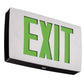 Lithonia LQC W 1 G EL N LED Exit Sign White Aluminum, Single Face, Green Letter, 120-277V with Nickel-Cadmium Battery Backup