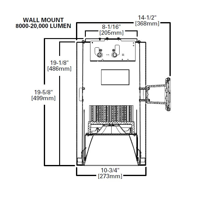 Portfolio LSRWM8B90D010MB Wall Mount Cylinder, 9000 Lumens, 0-10V Dimming, 1% to 100%, 120V-277V, Integral Driver, Matte Black