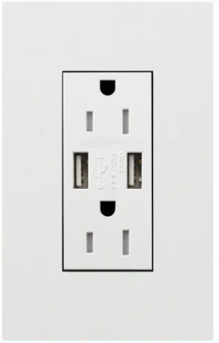 Lutron LTR-15-ACTR-AL Palladiom 15A Tamper Resistant USB Receptacle Type A + Type C, Matte Almond