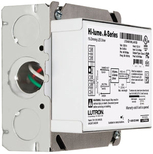 Lutron L3DA4U1UKL-AV120 Hi-lume A-Series Constant Voltage LED Dimming Driver 5-40 W, 120 V, 3-Wire or EcoSystem Control, 12 V / 1.20 A