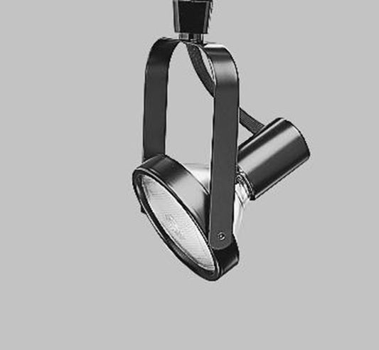 Halo Track Lighting LZR338MB 150W PAR38 Line Voltage Gimbal Ring Lampholder, Satin Black with Black Baffle