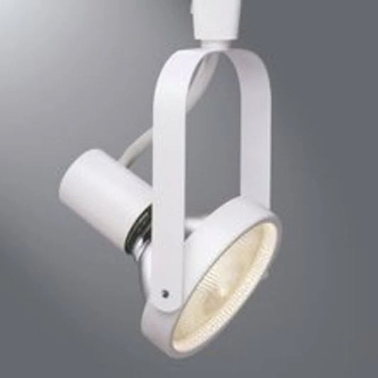 Halo Track Lighting LZR338P 150W PAR38 Line Voltage Gimbal Ring Lampholder, Satin White with Black Baffle