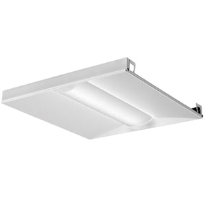 Lithonia 2BLT2 33L ADP E10W LP8402'x2' LED Recessed Troffer, Static Air Function, 3300 Lumens, Curved Linear Prism Diffuser, 120-277V, 10W Emergency Battery Pack, 80 CRI, 4000K