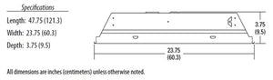 Lithonia 2TL4 40L FW A19 EZ1 LP8504000 Lumens, Flush Aluminum White Door, #19 Pattern Acrylic Lens, eldoLED Dims to 1%, 5000K Color Temperature