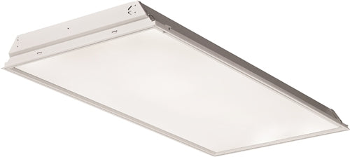 Lithonia 2TL4 48L FW A19 EZ1 E10WLCP LP8354800 Lumens, Flush Aluminum White Door, #19 Pattern Acrylic Lens, eldoLED Dims to 1%, EM Self-Diagnostic Battery Pack, 3500K Color Temperature