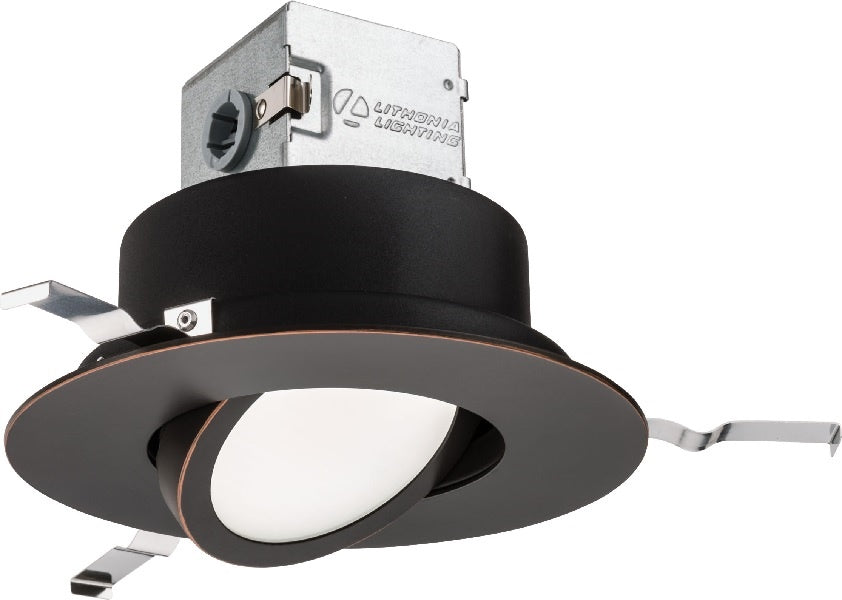 Lithonia 6JBK ADJ 50K 90CRI ORB Round Adjustable Direct-Wire Canless LED Recessed Downlight, 5000K Color Temperature, 11W, 850 Lumens, 90 CRI, Oil Rubbed Bronze