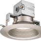 Lithonia 6JBK RD 40K 90CRI BN Round Direct-Wire Canless LED Recessed Downlight, 4000K Color Temperature, 11W, 870 Lumens, 90 CRI, Brushed Nickel