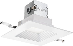 Lithonia 6JBK SQ 27K 90CRI MW Square Direct-Wire Canless LED Recessed Downlight, 2700K Color Temperature, 11W, 740 Lumens, 90 CRI, Matte White