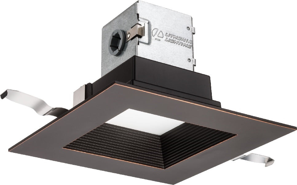 Lithonia 6JBK SQ 50K 90CRI ORB Square Direct-Wire Canless LED Recessed Downlight, 5000K Color Temperature, 11W, 800 Lumens, 90 CRI, Oil Rubbed Bronze