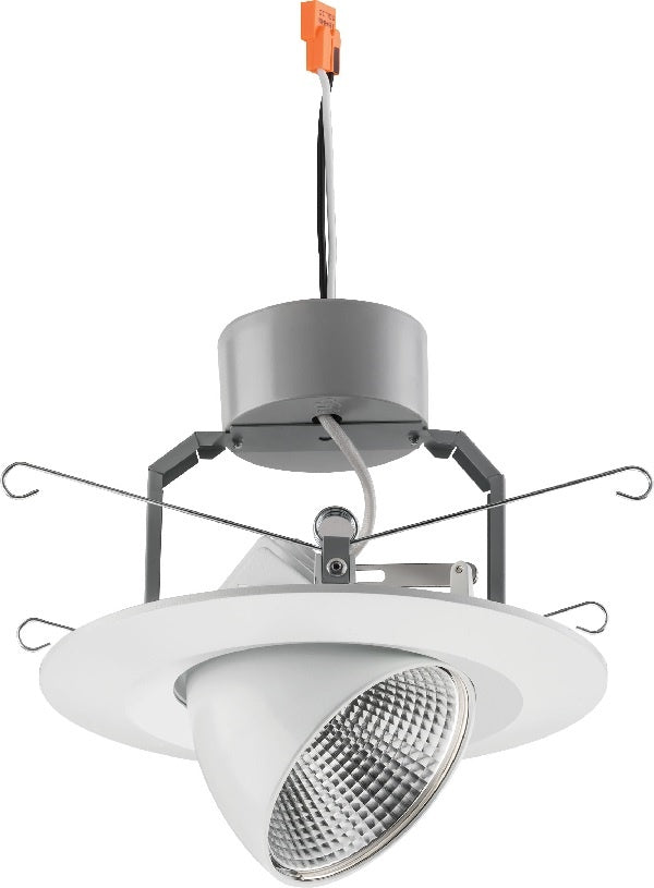 Lithonia 6iGMB LED 27K 90CRI  6 inch LED iGimbal Downlight, 12 Watts, 2700K, 720 Lumens, Matte Black, Less Medium Base Socket Adapter