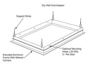 Lithonia DGA22 Drywall Frame Kit adapter for 2x2 recessed ceiling fixture