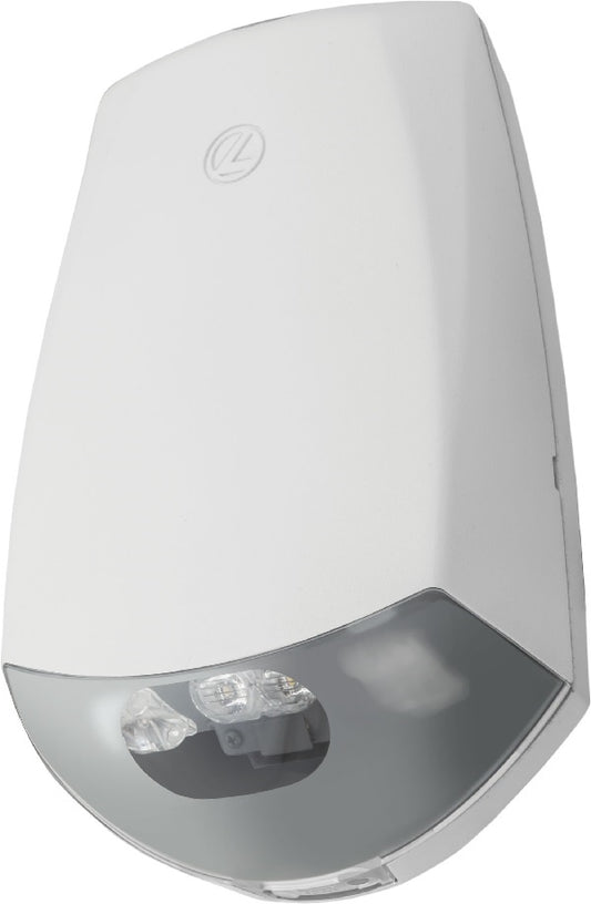 Lithonia AFF OEL DNAXD UVOLT LTP SDRT WT Die-Cast Emergency Light, Normally-OFF with Internal Battery, Natural Aluminum Housing, 120-347VAC 50/60 Hz, Lithium Iron Phosphate Battery, Self-Diagnostic Remote Test, Wide Throw