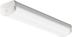 Lithonia BLWP4 30LHE ADP EZ1 LP840 4' Low Profile LED Wraparound, 3000 Lumens, Curved Ribbed Lens/ Diffuser, eldoLED Dims to 1%, 82CRI, 4000K
