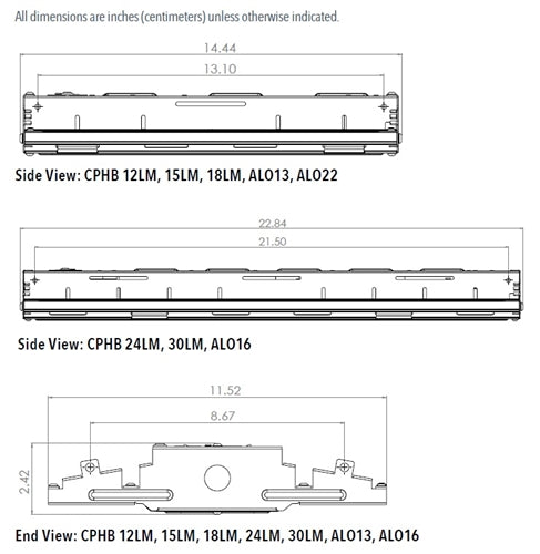 Lithonia CPHB ALO13 MVOLT SWW9 80CRI DWH 83/103/125W 14" LED High Bay, 12000/15000/18000 Lumens, 4000K/5000K, 80 CRI, 120-277V