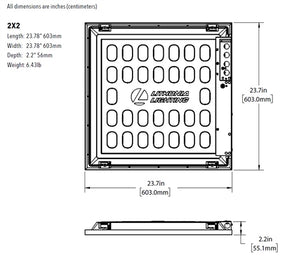 Lithonia CPX3P 2X2 ALO7HE SWW7 UVOLT Three Pane LED Panel, 2'x2', 3000-5000 Lumens, 3500K, 4000K and 5000K Color, 120-347V
