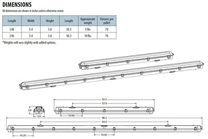 Lithonia CSVT L48 6000LM MVOLT 40K 80CRI 48" Linear LED Vapor Tight Fixture, 6000 Lumens, 4000K, 120-277V, 80 CRI