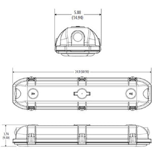 Lithonia DMW2 L24 3000LM AFL MD MVOLT GZ1 50K 80CRI 3831 Lumens 2ft LED Vapor Tight Fixture 27 Watts 5000K Frosted Lens IP65 IP66 Wet Location 120-277V