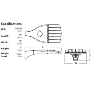 Lithonia DSX0 LED P1 40K T3M MVOLT EGS SPA DDBXD 38 Watts LED Area Light 4714 Lumens 4000K