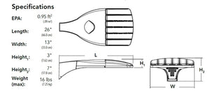 Lithonia DSX0 LED P3 40K T3M MVOLT SPA PER DDBXD 71W LED Area Light, 8,452 Lumens, 4000K, 120-277V, Square Pole Mounting, Dark Bronze