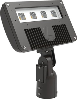 Lithonia DSXF2 LED P1 30K 70CRI WFR MVOLT IS DWHXD 75W D-Series Size 3 LED Floodlight, P1 Performance Package, 3000K, 70 CRI, Wide Flood Rectangular Distribution, 120-277V, Integral Slipfitter, White