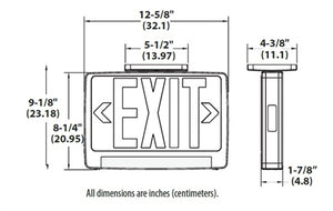Lithonia ECBG LED M6 LED Exit Sign White Thermoplastic Single Face Green Letters Battery Backup