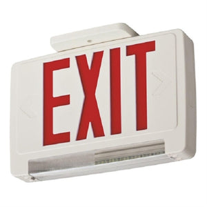 Lithonia ECBR LED M6 LED Exit Sign White Thermoplastic Single Face Red Letters Battery Backup