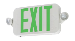 Lithonia ECC G M6 Single Face LED Combination Exit Sign, White Housing, Green Letter
