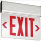 Lithonia EDG 2 GMR 120 X2 M6 Surface Mount LED Edge-Lit Exit, Brushed Aluminum Housing, Double Face, Green on Mirror Letter, 2 Circuit 120V AC only