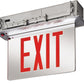 Lithonia EDGR W 1 GMR Recessed LED Edge-Lit Exit, White Housing, Single Face, Green on Mirror Letter, AC Only
