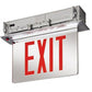 Lithonia EDGR 1 RW EL SD WM Recessed LED Edge-Lit Exit, Brushed Aluminum Housing, Single Face, Red on White Letter, Nickel-Cadmiun Battery, Self-Diagnostics, Recessed Wall Mount