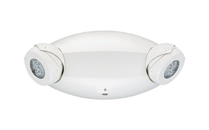 Lithonia ELM4L UVOLT LTP 6.6W LED Emergency Light 1100 Lumens, White Thermoplastic, 2 Adjustable Lamp Heads, 120-347 VAC