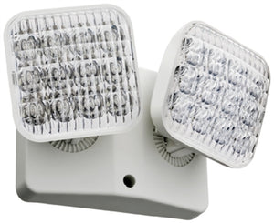 Lithonia ERE W T SQ WP LED Emergency Remote Lamp, Ivory White Housing, Twin Lamphead, Square Lamp Head, Weather Proof