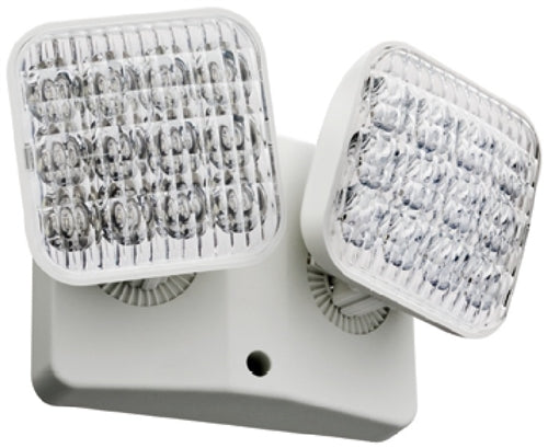 Lithonia ERE W T SQ LED Emergency Remote Lamp, Ivory White Housing, Twin Lampheads, Square Lamp Head