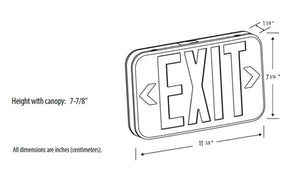 Lithonia EXG LED EL M6 LED Exit Sign White Thermoplastic Green Letters Battery Backup