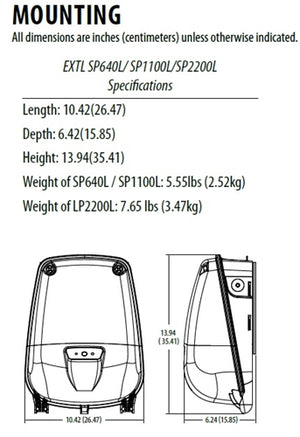 Lithonia EXTL SP1100L UVOLT LTP SDRT 10.6W Extreme LED Emergenty Light, 1100 Lumens, 120-347V, Lithium Ion Phospate Battery, Extra High-Output Battery, Gray