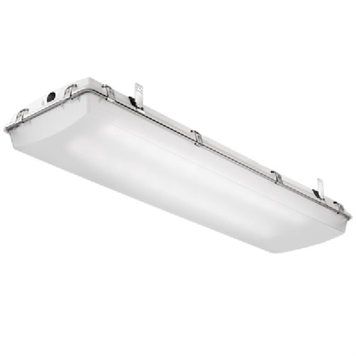Lithonia FHE L24 24000LM ACL ND 277 GZ10 50K 80CRI SPD MSI6NWL 2' LED High-Pressure Hose-Down Light, 24000 Lumens, Clear Acrylic Diffuser, Narrow Dist, 277V, 0-10V Dimming, 5000K, 80 CRI, Surge Protection, 360 Degrees High Mount Sensor