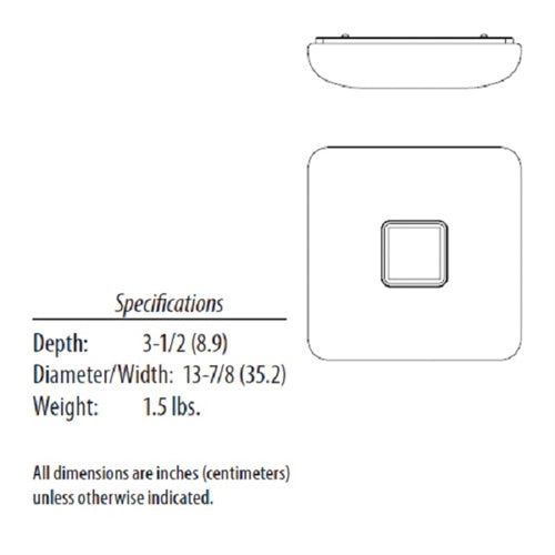 Lithonia FMKMSL 14 20830 KR M4 23 Watts 1588 Lumens LED Indoor Ceiling 14 inches Square Flush Mount Chrome Finish 3000K