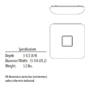 Lithonia FMKMSL 14 20830 KR M4 23 Watts 1588 Lumens LED Indoor Ceiling 14 inches Square Flush Mount Chrome Finish 3000K