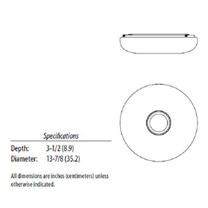 Lithonia FMKMRL 14 20830 KR M4 23 Watts 1588 Lumens LED Indoor Ceiling 14 inches Round Flush Mount Chrome Finish 3000K