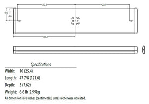 Lithonia FML4W 48 5000LM 840 ZT MVOLT  4' Low Profile Wide Housing LED Wrap, 5000 Lumens, 80 CRI, 4000K Color Temperature, 0-10V Dimming, 120-277V