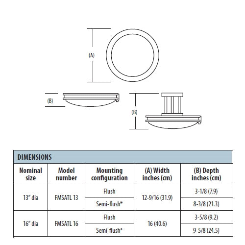 Lithonia FMSATL 16 20840 BZA M4 23 Watts 1600 Lumens LED Indoor Ceiling 16 inches Round Flush Mount Antique Bronze 4000K
