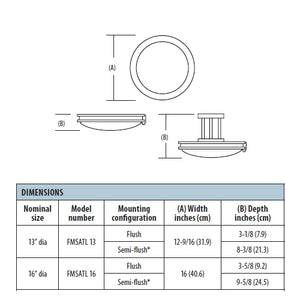 Lithonia FMSATL 16 20840 BN M4 23 Watts 1600 Lumens LED Indoor Ceiling 16 inches Round Flush Mount Brushed Nickel 4000K