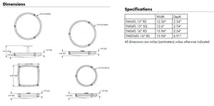 Lithonia FMSATL 16IN RD SWW5 90CRI 120 BN 16" LED Round Decorative Flush Mount, Selectable CCT 2700K/3000K/3500K/4000K/5000K,90 CRI, 120V, Brushed Nickel