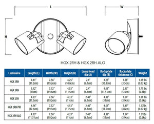 Lithonia HGX LED 2RH ALO 40K 120 PE WH Outdoor LED Security Flood Light, 2 Round Heads, Adjustable Lumen Output, 4000K Color Temperature, 120V, with Dusk to dawn Photocell, White