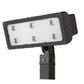 Lithonia HLF1 LED P2 30K VNSP 480 YKC62 PER DNAXD 246W High Lumen LED Floodlight, 5000K Color Temperature, Very Narrow Spot Distribution, 480V, Yoke with 16-3 SO Cord Mounting, NEMA Twist-Lock Receptacle, Natural Aluminum Finish