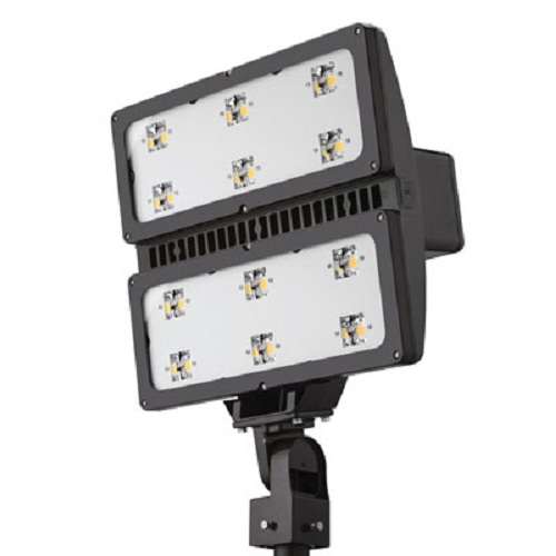 Lithonia HLF2 LED P3 40K SP 277 YKC62 PER DDBXD 598W High Lumen LED Floodlight, P3 Performance Package, Spot Distribution, 277V, Yoke With 16-3 SO Cord, NEMA Twist-Lock Receptacle, Dark Bronze Finish