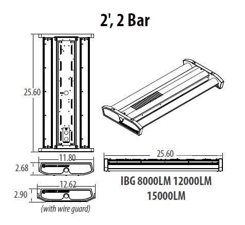 Lithonia IBG 12000LM SEF ATL ND MVOLT GZ10 35K 80CRI MB 76W LED High Bay, 12000 Lumens, Standard Efficiency Performance Package, Acrylic Textured Lens, Narrow Distribution, 120-277V, 0-10V Dimming, 3500K, 80 CRI, Matte Black