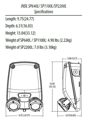 Lithonia INDL SP1100L UVOLT LTP SDRT 5.3W Indura Damp Location Emergency Light, 1100 lumen, Spot Distribution, 120-347V, Lithium Iron Phosphate Battery, Self-Diagnostics, Remote Testing